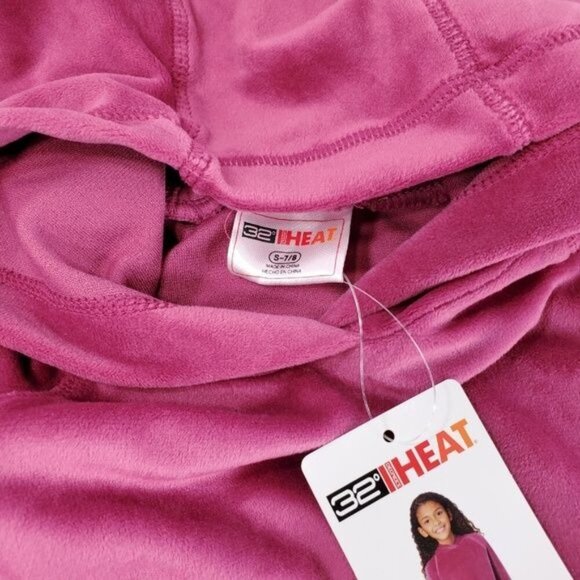 32 Degrees Heat Hoodie Girls Top Pullover Velour Blouse Sweatshirt Long Sleeve - Picture 3 of 10